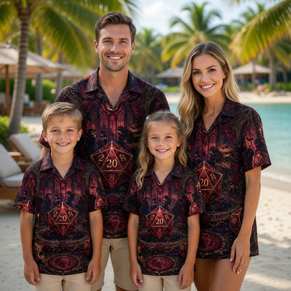 Vampire D20 Dice Hawaiian Shirt - Gothic RPG Masquerade