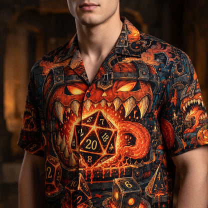 Halloween Dice Hawaiian Shirt - Spooky RPG Gaming Apparel