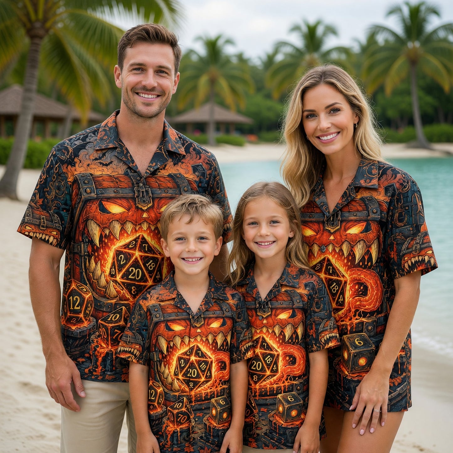 Halloween Dice Hawaiian Shirt - Spooky RPG Gaming Apparel