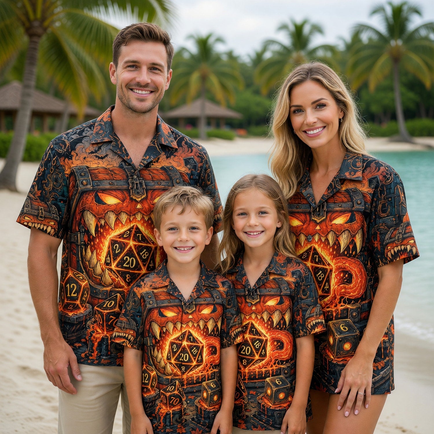 Halloween Dice Hawaiian Shirt - Spooky RPG Gaming Apparel