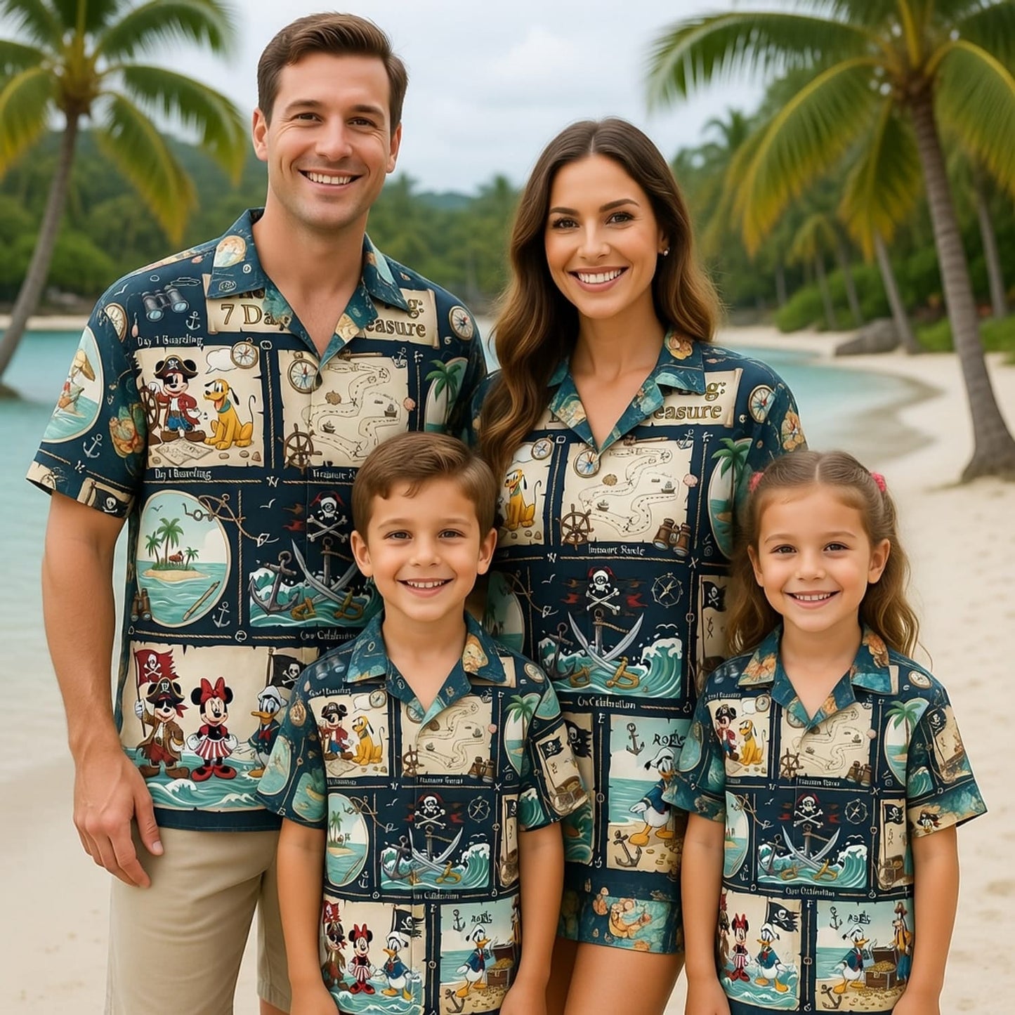 Pirate Crew Hawaiian Shirt - Mouse Treasure Adventure