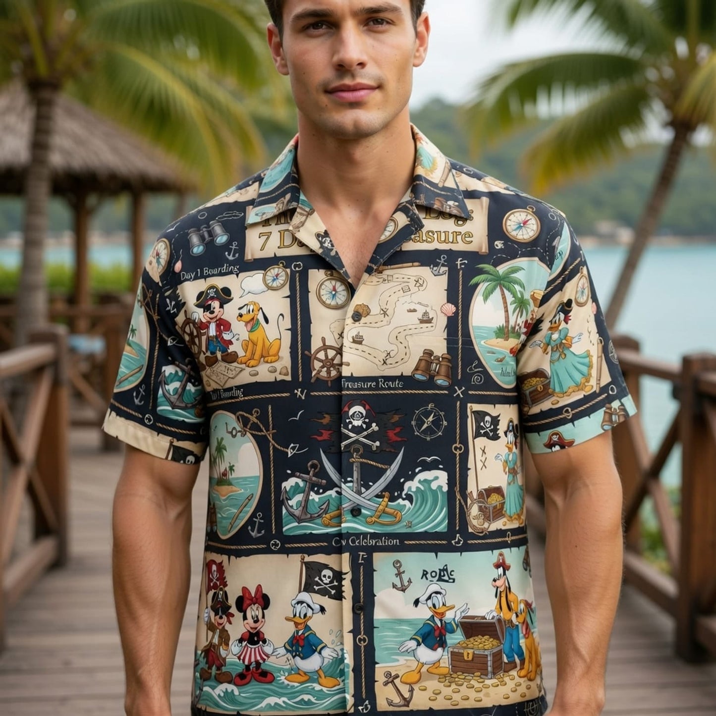 Pirate Crew Hawaiian Shirt - Mouse Treasure Adventure