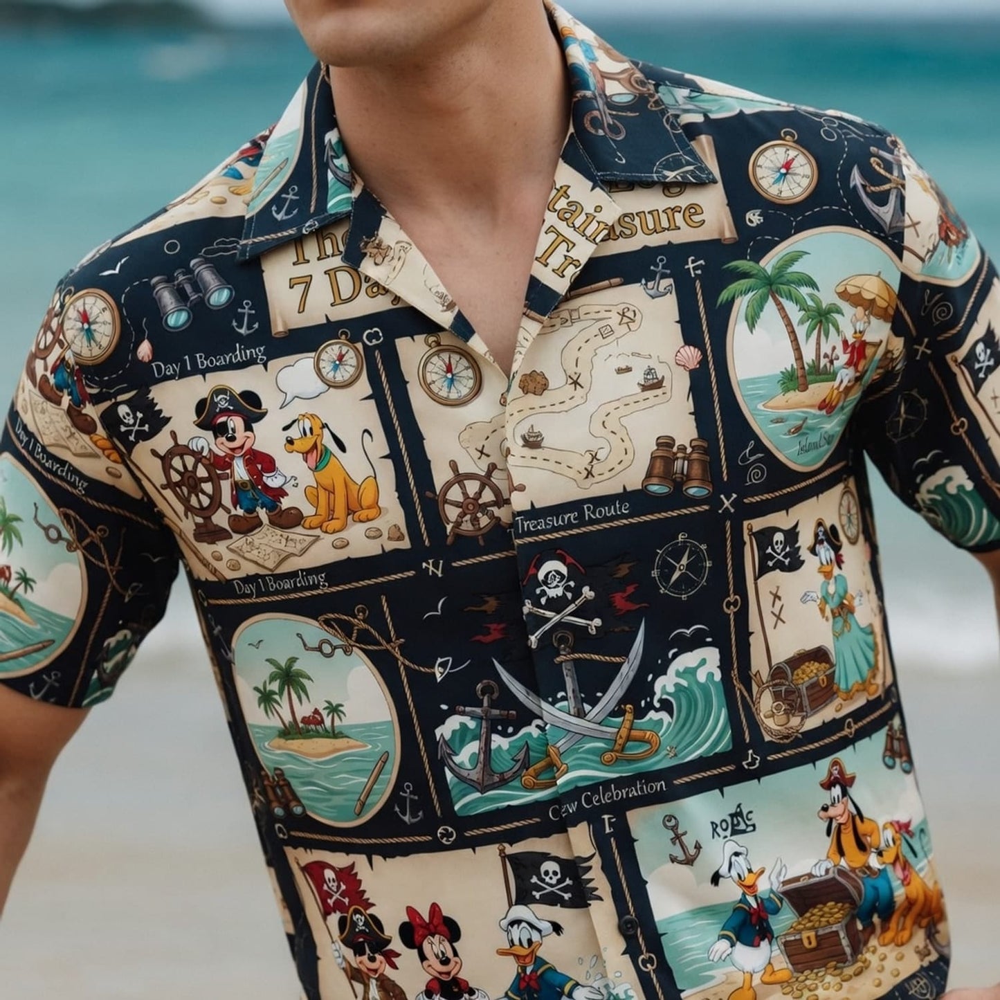 Pirate Crew Hawaiian Shirt - Mouse Treasure Adventure