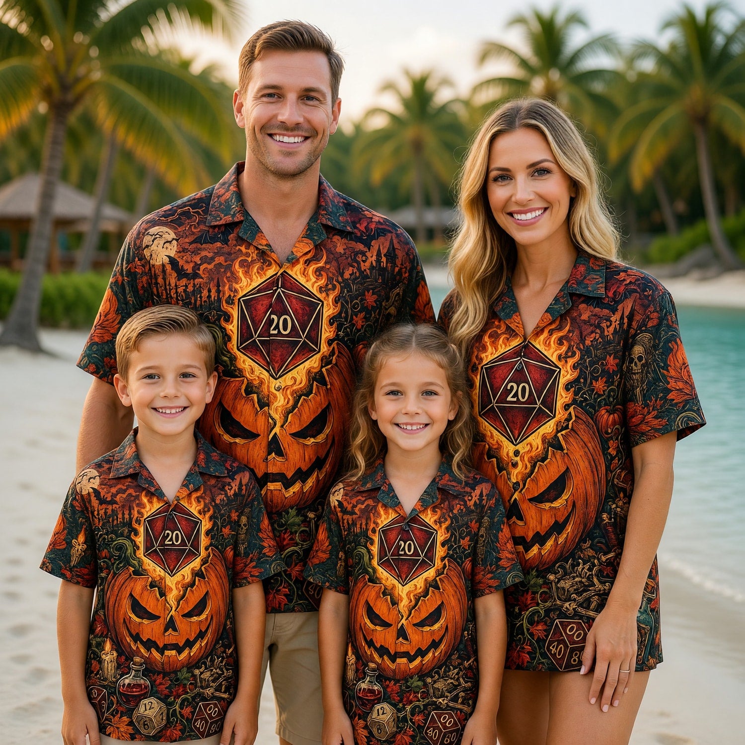 Halloween Hawaiian Shirt - Spooky D20 Dice RPG Apparel