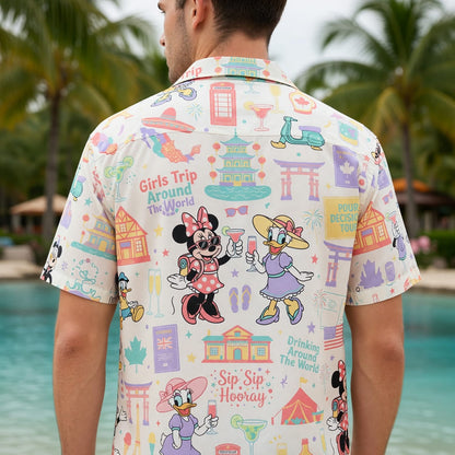 Girls Trip Hawaiian Shirt - Mouse Lady Duck Drinking Tour