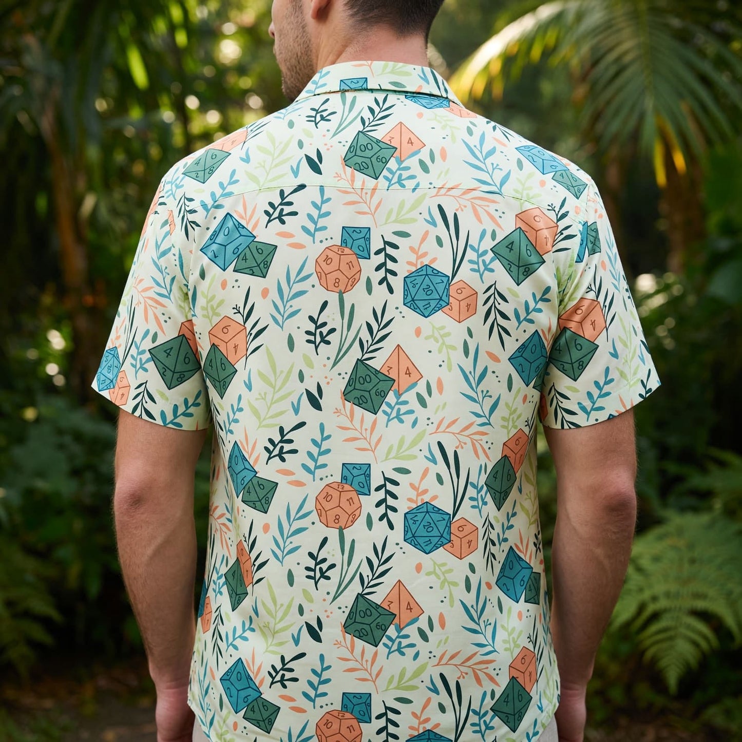 Dice Hawaiian Shirt - Botanical Tabletop RPG Gaming Apparel