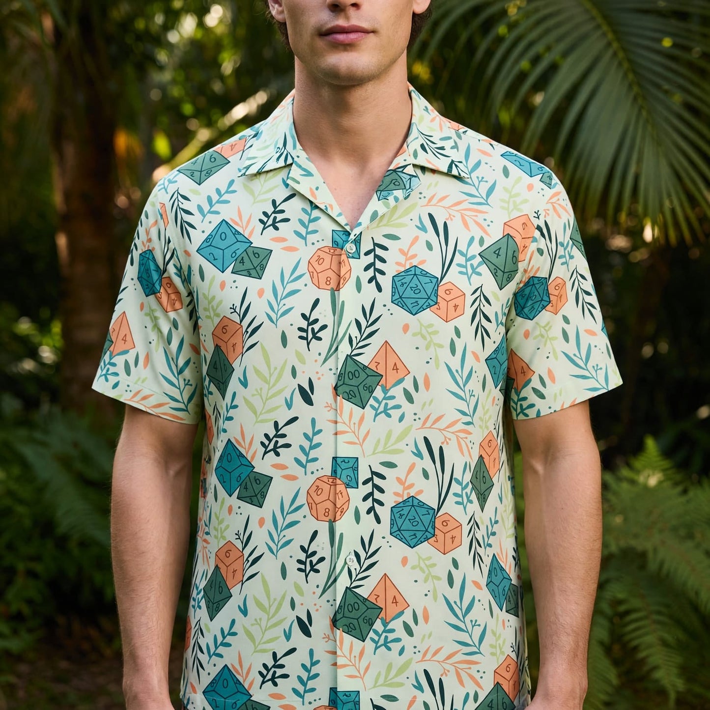Dice Hawaiian Shirt - Botanical Tabletop RPG Gaming Apparel