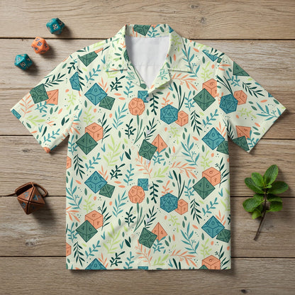 Dice Hawaiian Shirt - Botanical Tabletop RPG Gaming Apparel