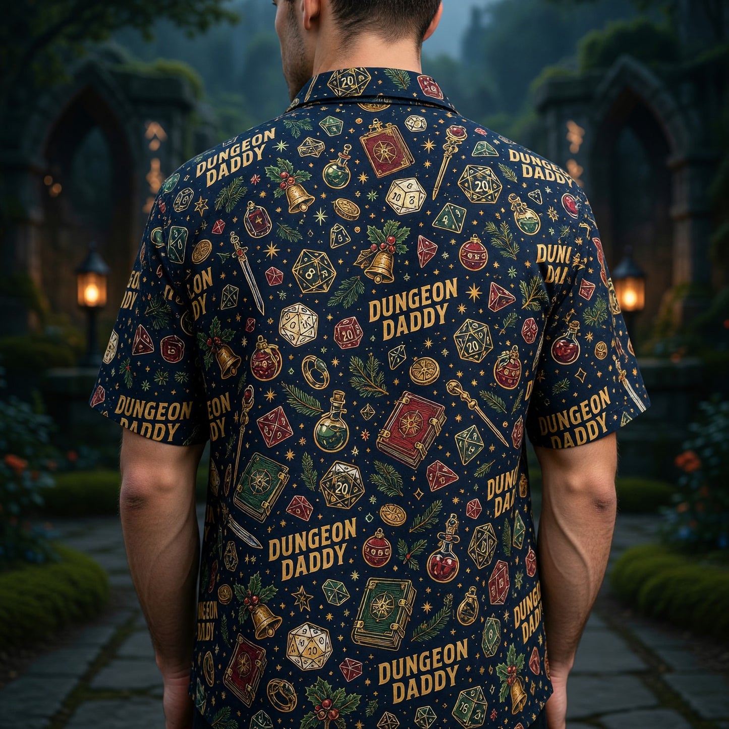 Dungeon Daddy Hawaiian Shirt - Christmas RPG Holiday Apparel