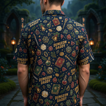 Dungeon Daddy Hawaiian Shirt - Christmas RPG Holiday Apparel