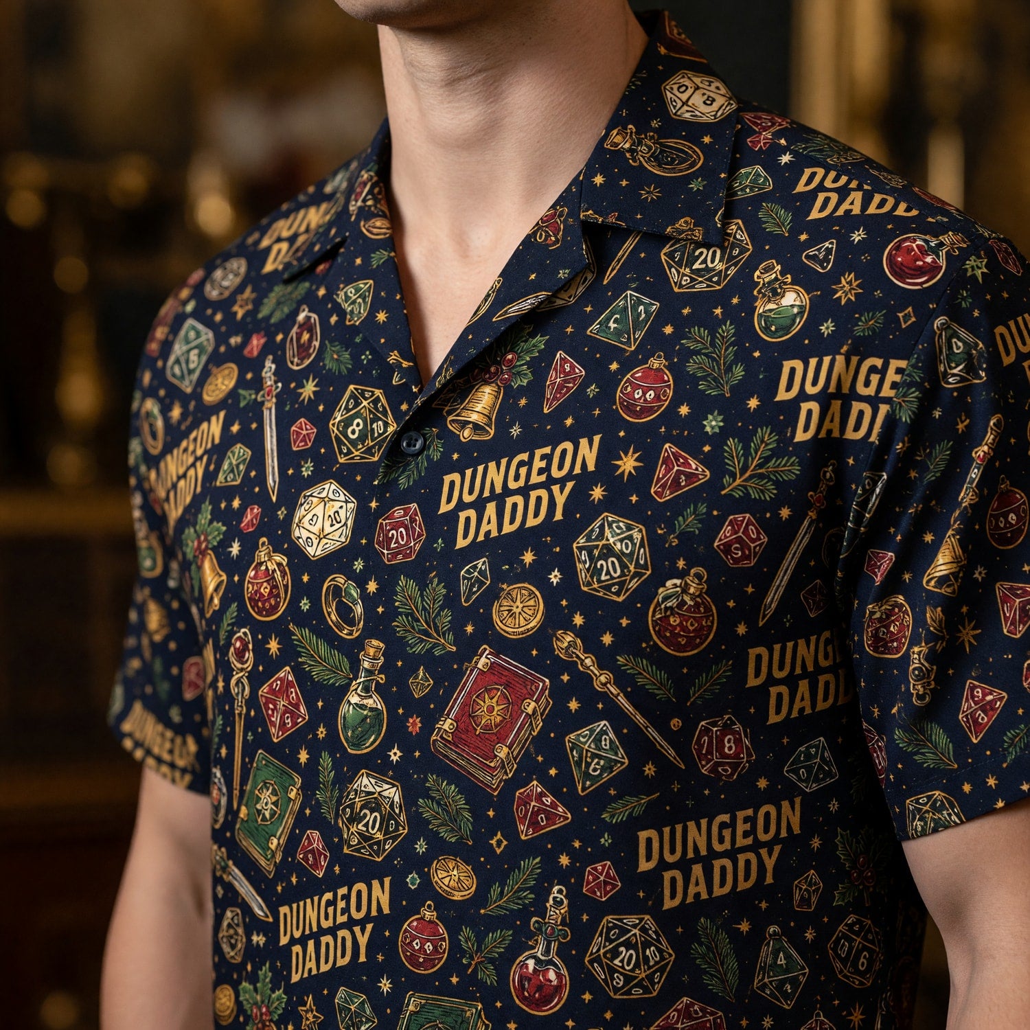 Dungeon Daddy Hawaiian Shirt - Christmas RPG Holiday Apparel