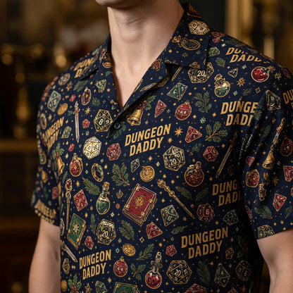 Dungeon Daddy Hawaiian Shirt - Christmas RPG Holiday Apparel