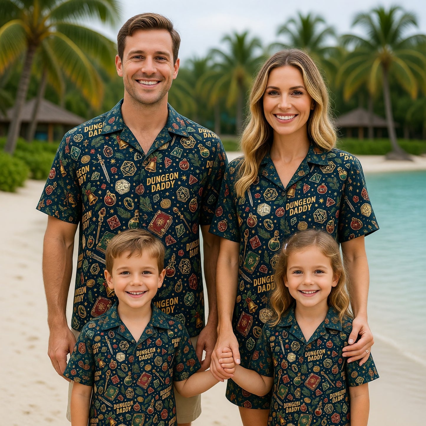 Dungeon Daddy Hawaiian Shirt - Christmas RPG Holiday Apparel