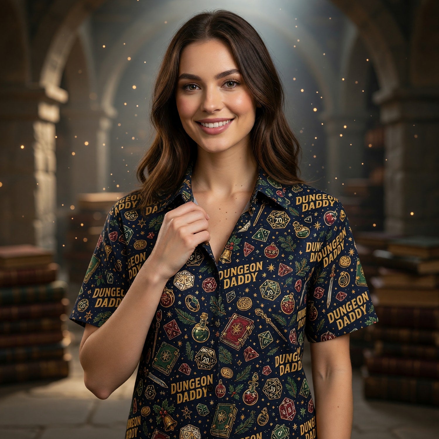 Dungeon Daddy Hawaiian Shirt - Christmas RPG Holiday Apparel