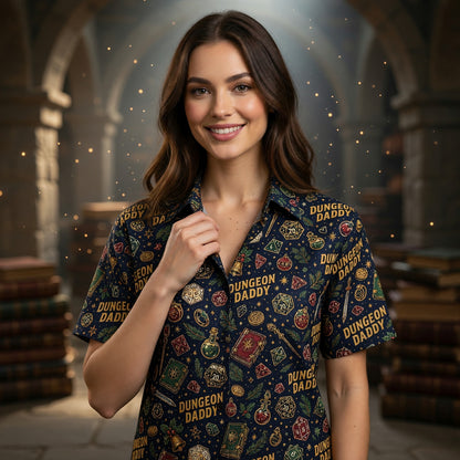 Dungeon Daddy Hawaiian Shirt - Christmas RPG Holiday Apparel