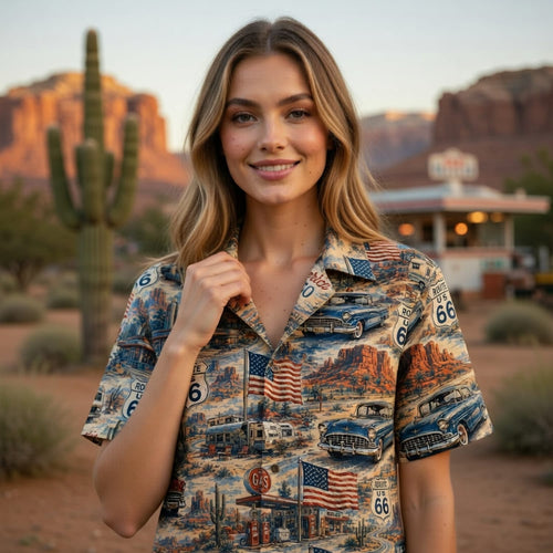 America 250 Classic Road Trip Classic Car 1776-2026 Vintage Patriotic USA Premium Hawaiian Shirt - HWL7WU5001