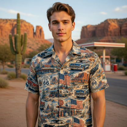 America 250 Classic Road Trip Classic Car 1776-2026 Vintage Patriotic USA Premium Hawaiian Shirt - HWL7WU5001
