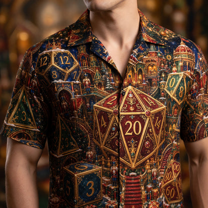 Christmas Dice Hawaiian Shirt - Fantasy RPG Holiday Apparel