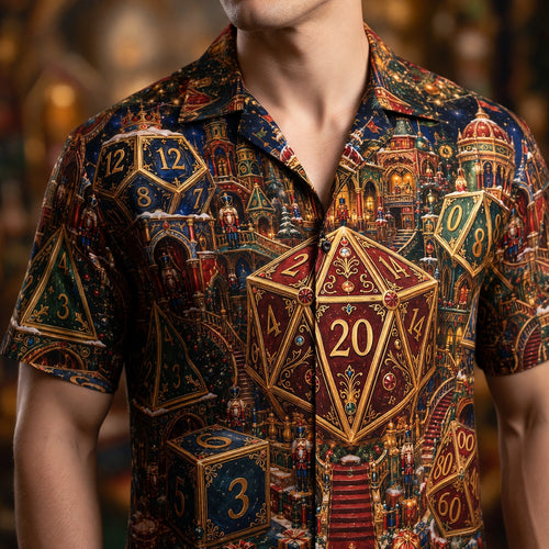 Christmas Dice Hawaiian Shirt - Fantasy RPG Holiday Apparel