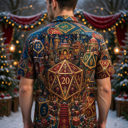Christmas Dice Hawaiian Shirt - Fantasy RPG Holiday Apparel