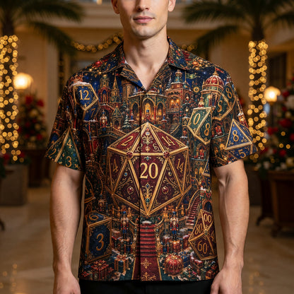 Christmas Dice Hawaiian Shirt - Fantasy RPG Holiday Apparel