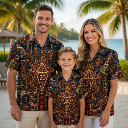Christmas Dice Hawaiian Shirt - Fantasy RPG Holiday Apparel