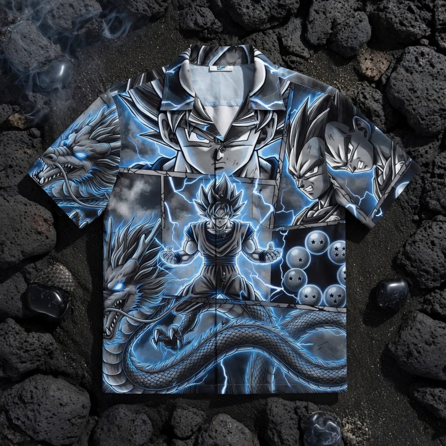 Anime Warrior Blue Lightning Premium Hawaiian Shirt