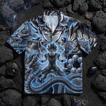 Anime Warrior Blue Lightning Premium Hawaiian Shirt