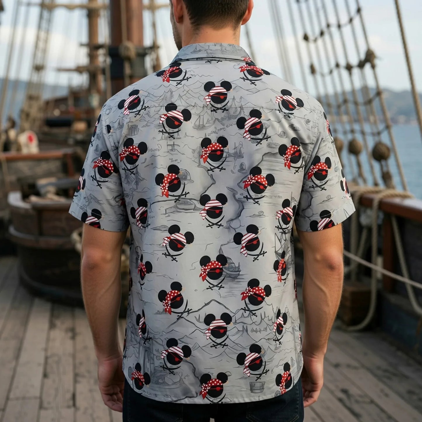 Pirate Skull Icons Mouse Hawaiian Shirt
