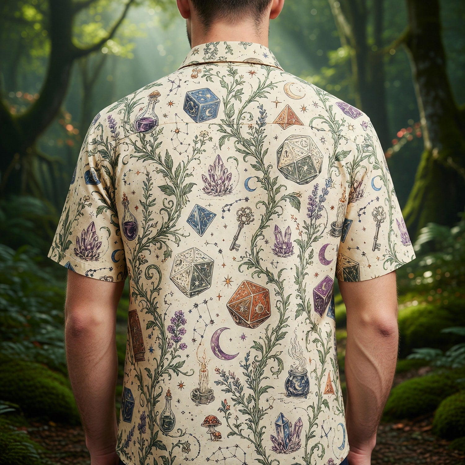 Celestial Dice Hawaiian Shirt - Mystic Witch Apparel