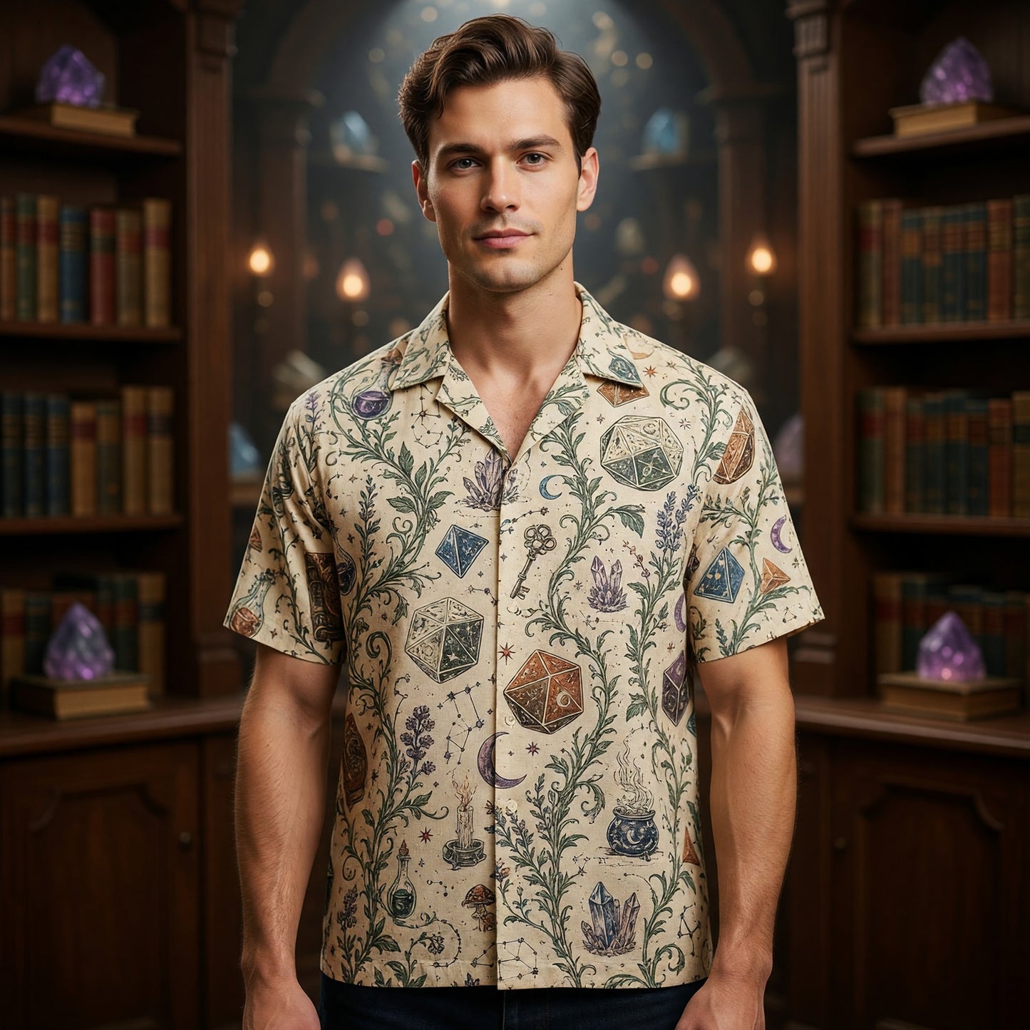 Celestial Dice Hawaiian Shirt - Mystic Witch Apparel