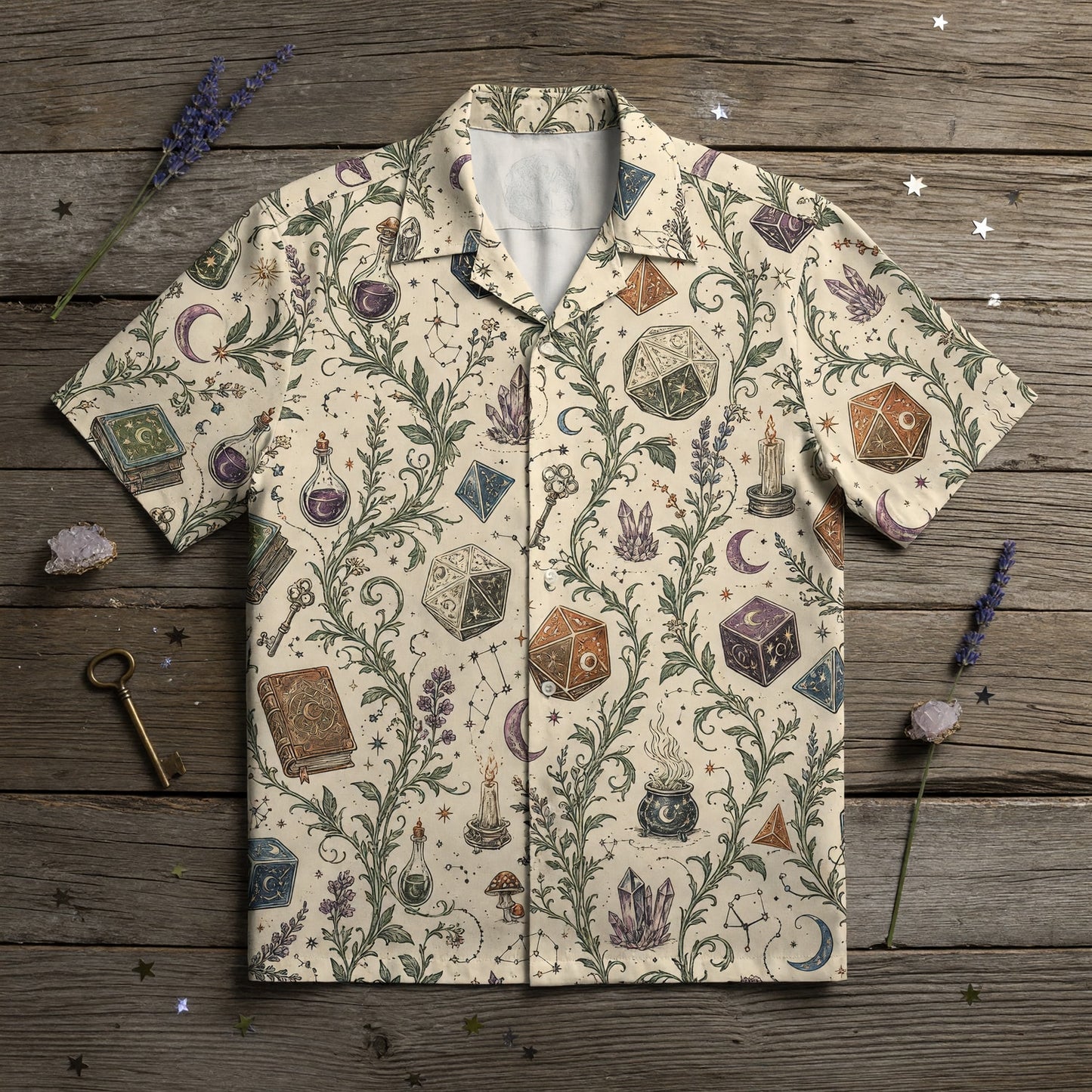 Celestial Dice Hawaiian Shirt - Mystic Witch Apparel