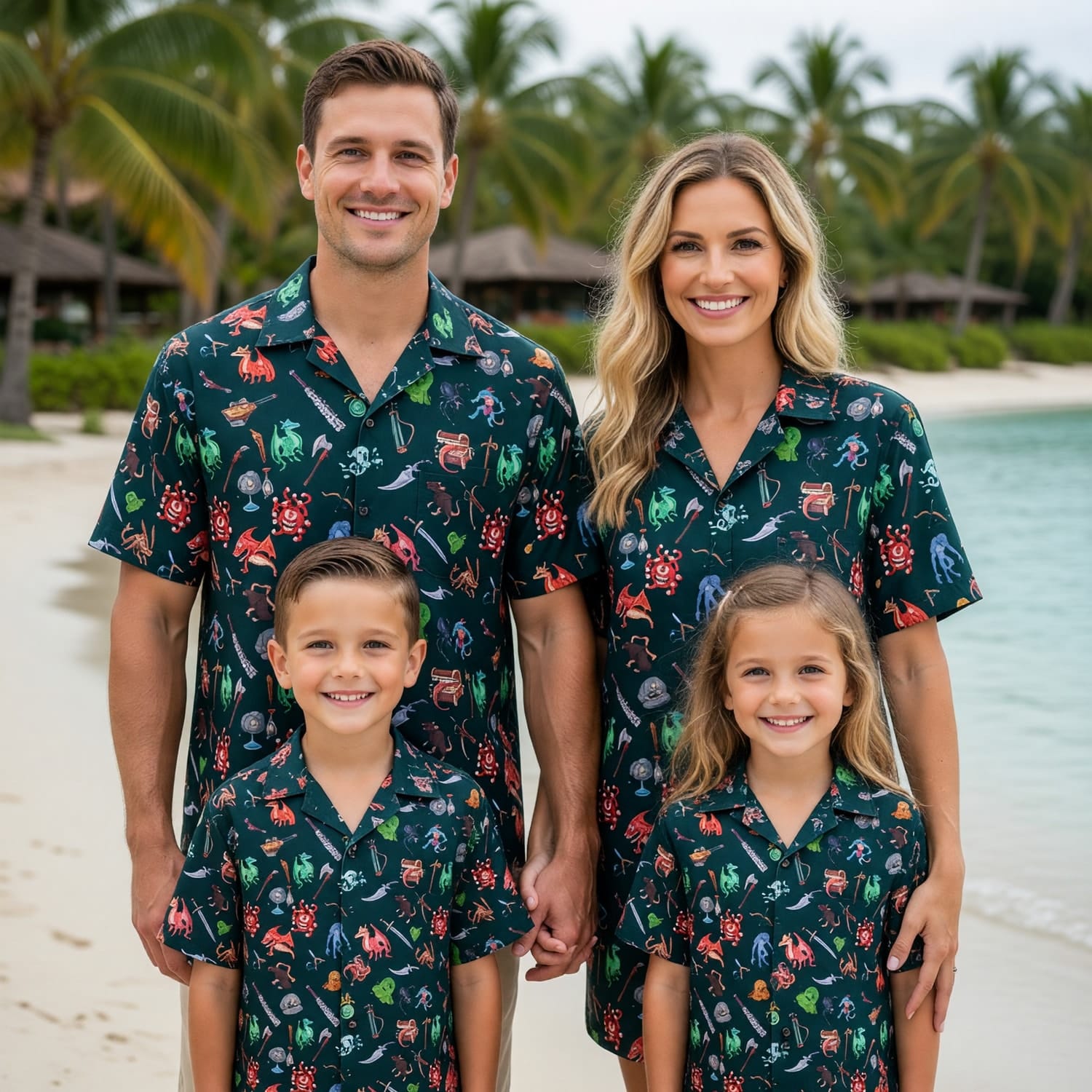 Fantasy Dungeon Monsters Hawaiian Shirt - Fantasy RPG Pattern