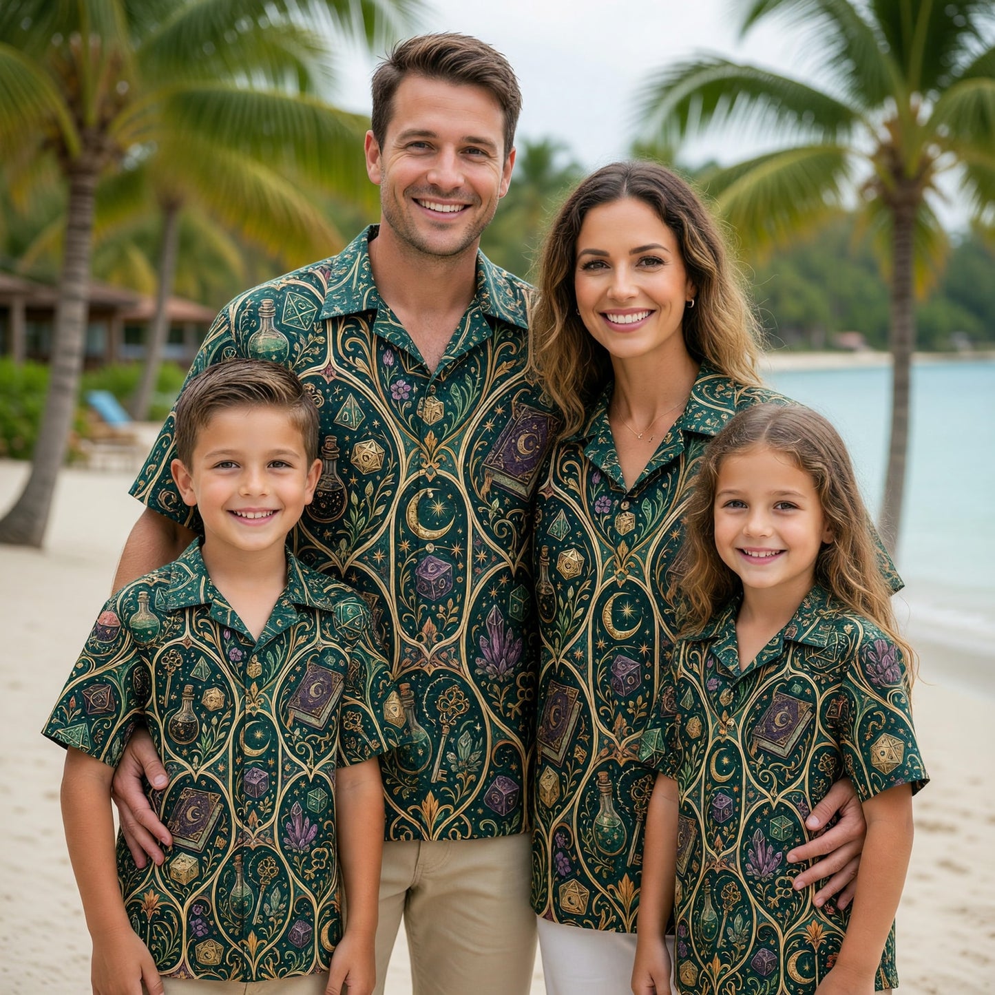 Fantasy Dungeon Dice Hawaiian Shirt - Arcane RPG Fantasy Print