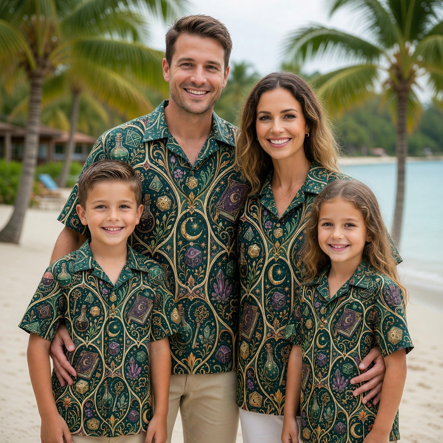 Fantasy Dungeon Dice Hawaiian Shirt - Arcane RPG Fantasy Print