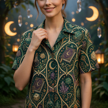 Fantasy Dungeon Dice Hawaiian Shirt - Arcane RPG Fantasy Print