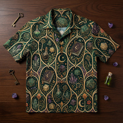 Fantasy Dungeon Dice Hawaiian Shirt - Arcane RPG Fantasy Print