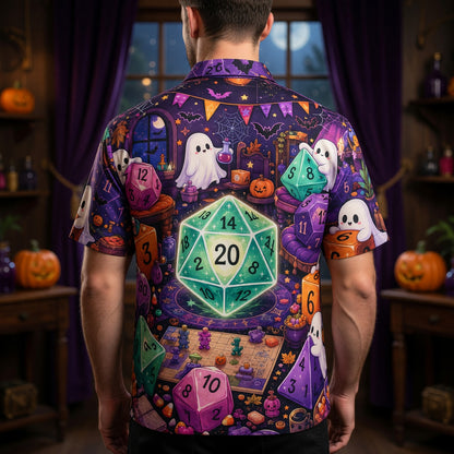 Halloween Dice Hawaiian Shirt - Spooky Ghost RPG Apparel