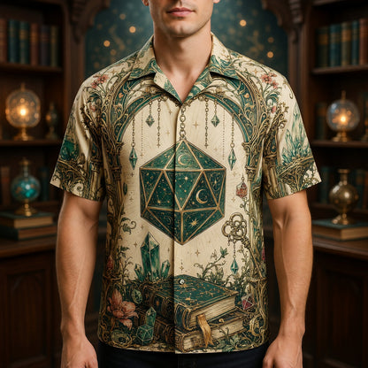 Celestial D20 Dice Hawaiian Shirt - Fantasy RPG Mystic Apparel
