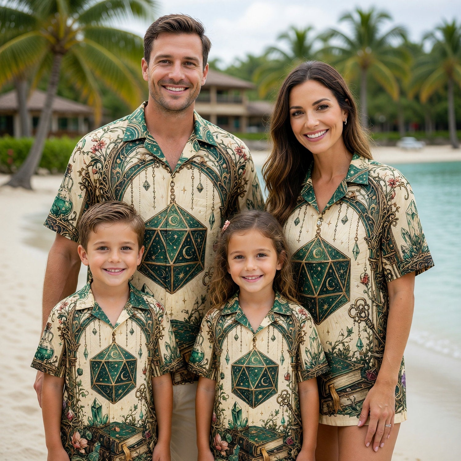 Celestial D20 Dice Hawaiian Shirt - Fantasy RPG Mystic Apparel