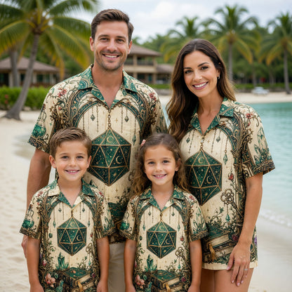 Celestial D20 Dice Hawaiian Shirt - Fantasy RPG Mystic Apparel