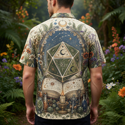 Celestial D20 Hawaiian Shirt - Mystic Witchcraft Fantasy