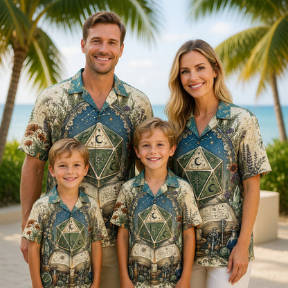 Celestial D20 Hawaiian Shirt - Mystic Witchcraft Fantasy