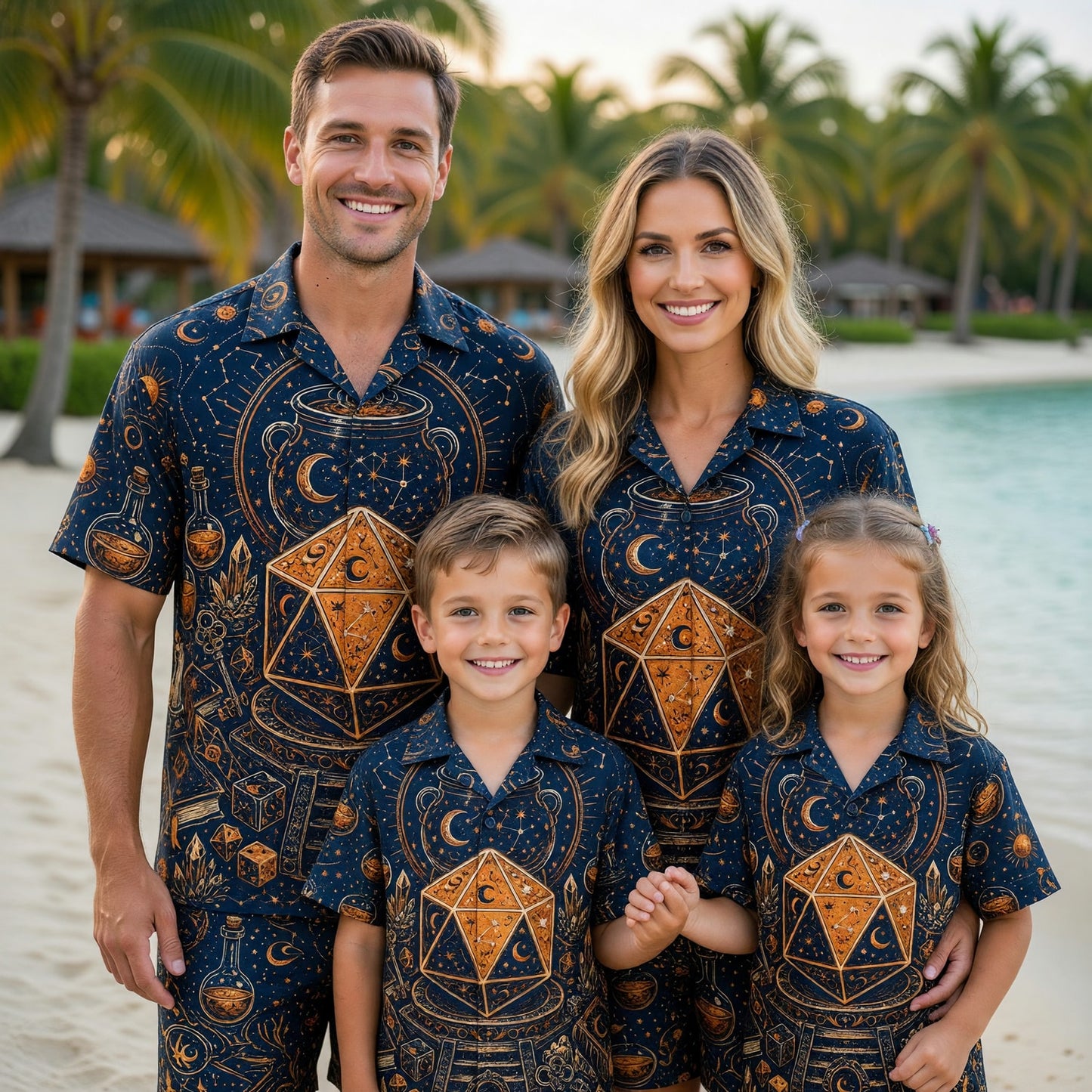 Mystic D20 Wizard Hawaiian Shirt - Celestial Astrology RPG