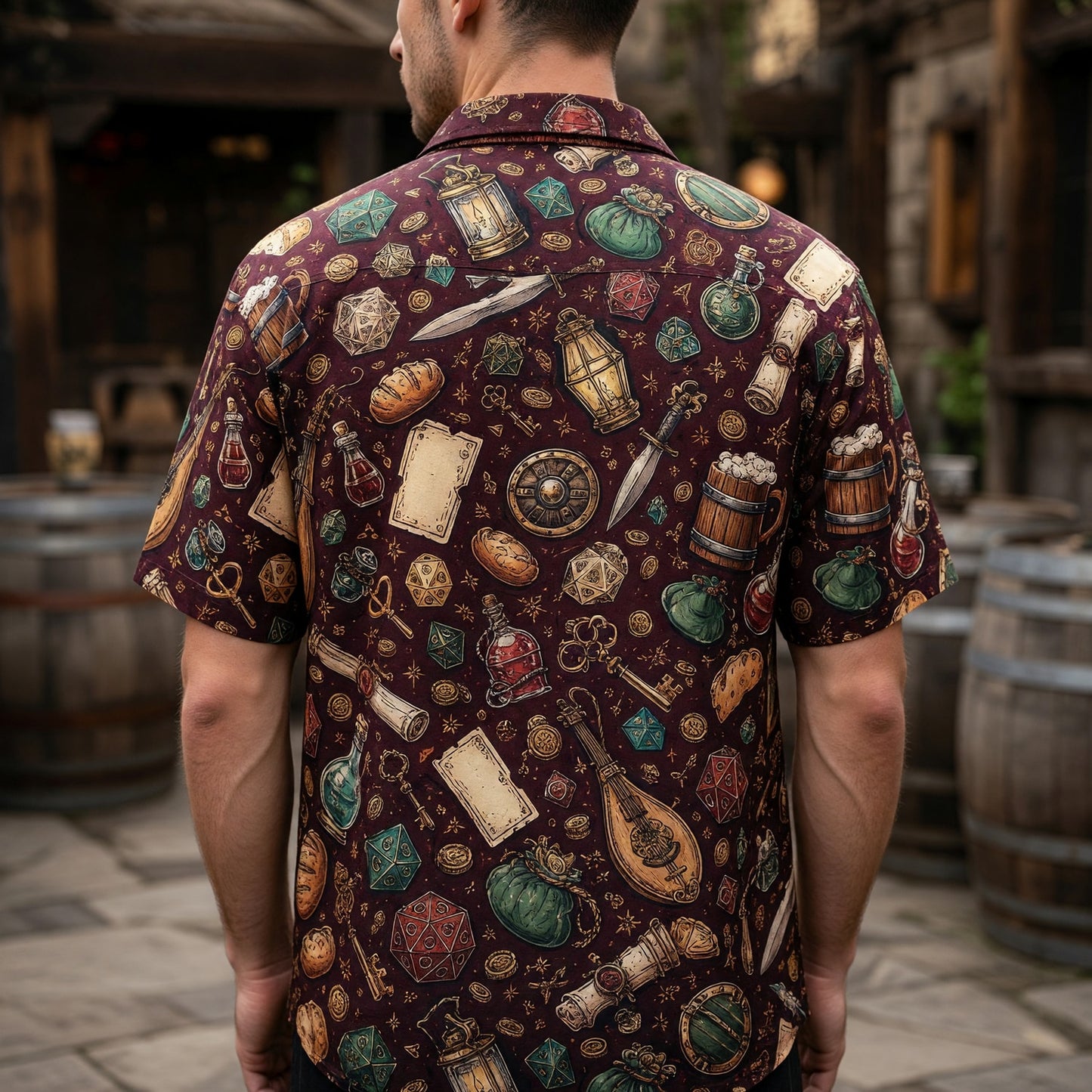 Fantasy Dungeon Hawaiian Shirt - Fantasy RPG Gaming Apparel
