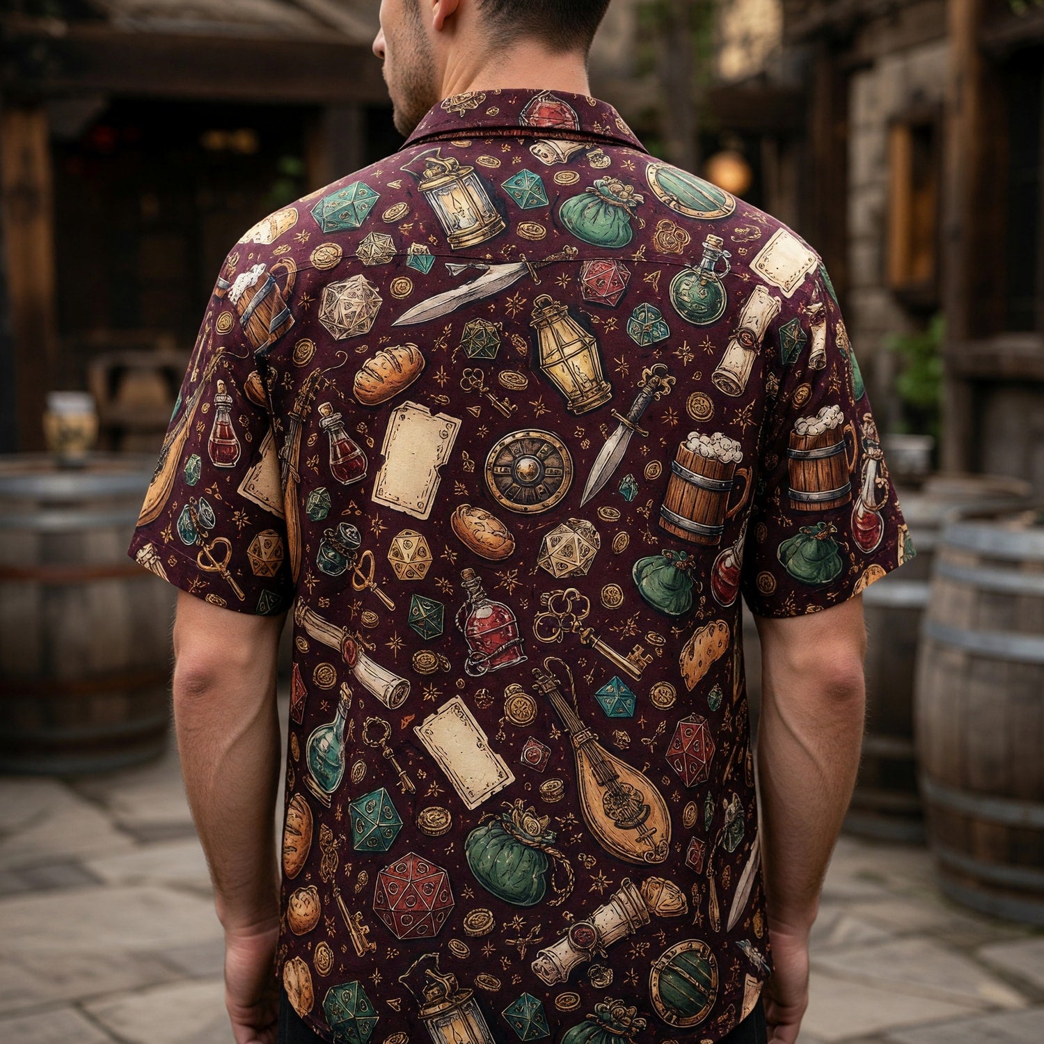 Fantasy Dungeon Hawaiian Shirt - Fantasy RPG Gaming Apparel