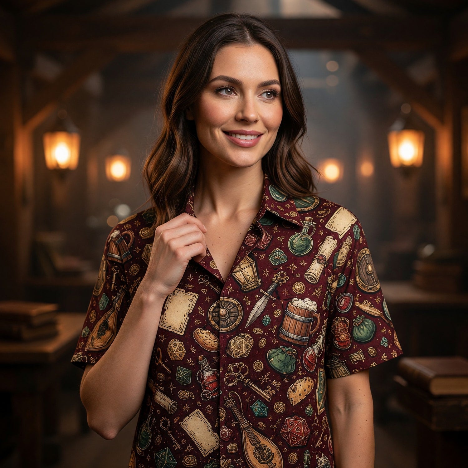 Fantasy Dungeon Hawaiian Shirt - Fantasy RPG Gaming Apparel