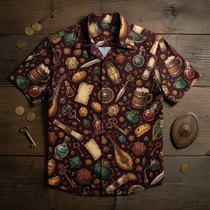 Fantasy Dungeon Hawaiian Shirt - Fantasy RPG Gaming Apparel