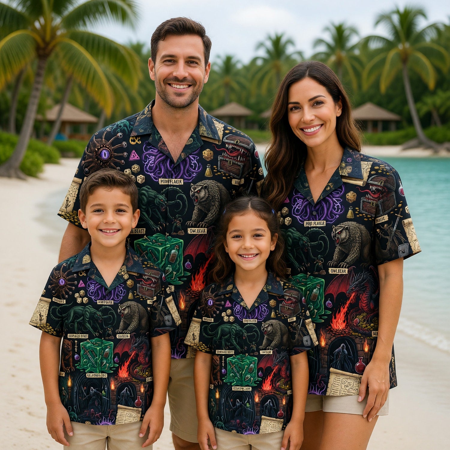 Fantasy Dungeon Monsters Hawaiian Shirt - Fantasy RPG Dungeon Apparel