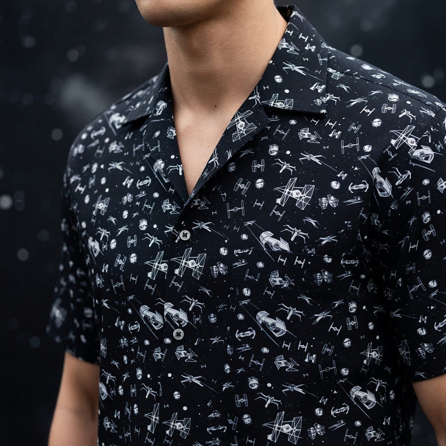 Galactic Spaceships Hawaiian Shirt - Galactic Fleet Pattern